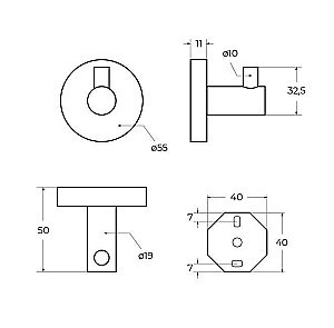 Крючок Cezares RELAX-HK-IN сатин купить в интернет-магазине сантехники Sanbest