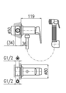 Гигиенический душ Rav-Slezak COLORADO CO347/1CMATZ золото/черный матовый купить в интернет-магазине сантехники Sanbest