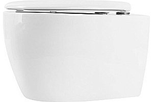 Унитаз подвесной Art&Max IMOLA AM217CHR/SC белый, с сиденьем микролифт, безободковый купить в интернет-магазине Sanbest