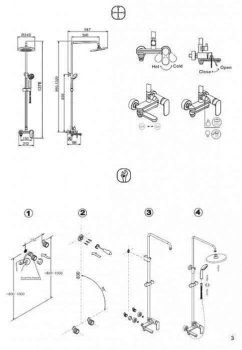 Душевая система Bravat OPAL F6125183CP-A3-RUS купить в интернет-магазине сантехники Sanbest