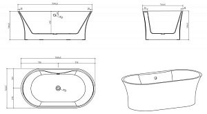 Ванна BelBagno BB201 150х74 купить в интернет-магазине Sanbest