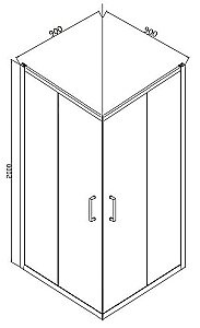 Душевой уголок Bravat LINE BS090.2202A 90х90 стекло прозрачное/профиль хром купить в интернет-магазине Sanbest