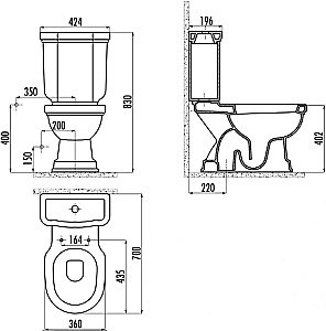 Унитаз напольный CREAVIT KLASIK KL300-11 белый, с бачком купить в интернет-магазине Sanbest