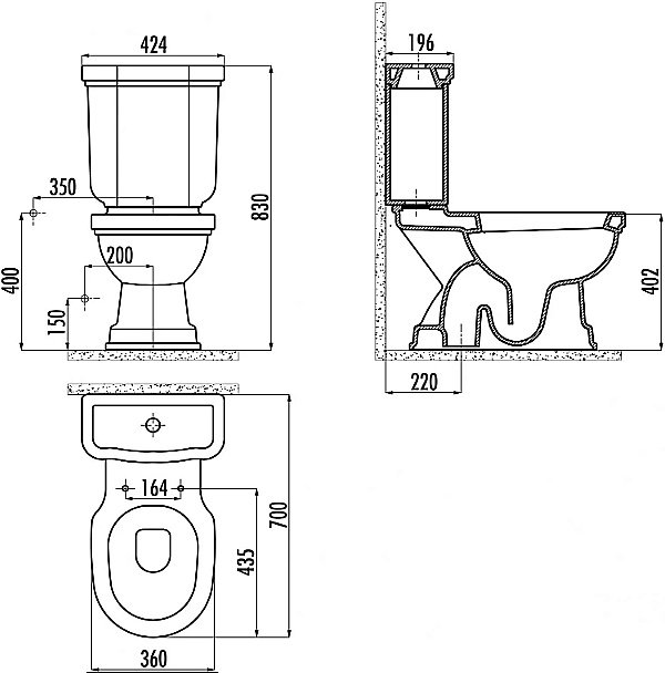 Унитаз напольный CREAVIT KLASIK KL300-11 белый, с бачком купить в интернет-магазине Sanbest
