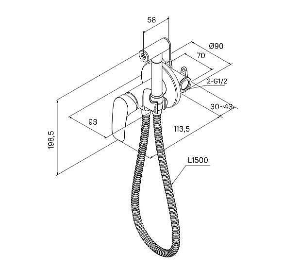 Гигиенический душ Milardo Rora RORWTR0M08 белый купить в интернет-магазине сантехники Sanbest