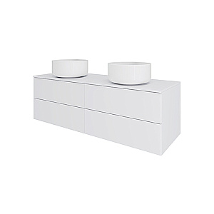 Тумба с раковиной Orange Otto 130 Ot-130TuMDF+B07-345W белая глянцевая для ванной в интернет-магазине Sanbest