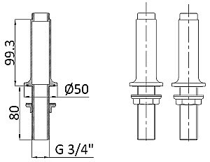 Смеситель для ванны Burlington Guild GU422DC напольный, хром купить в интернет-магазине сантехники Sanbest