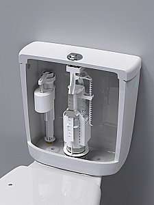 Смывное устройство для унитаза BERGES Eko 23.1 030623 двухкнопочный, нижний клапан, латунный штуцер купить в интернет-магазине сантехники Sanbest