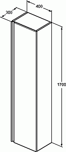 Шкаф-пенал Ideal Standard Tesi T0054OV 40 белый глянцевый для ванной в интернет-магазине сантехники Sanbest