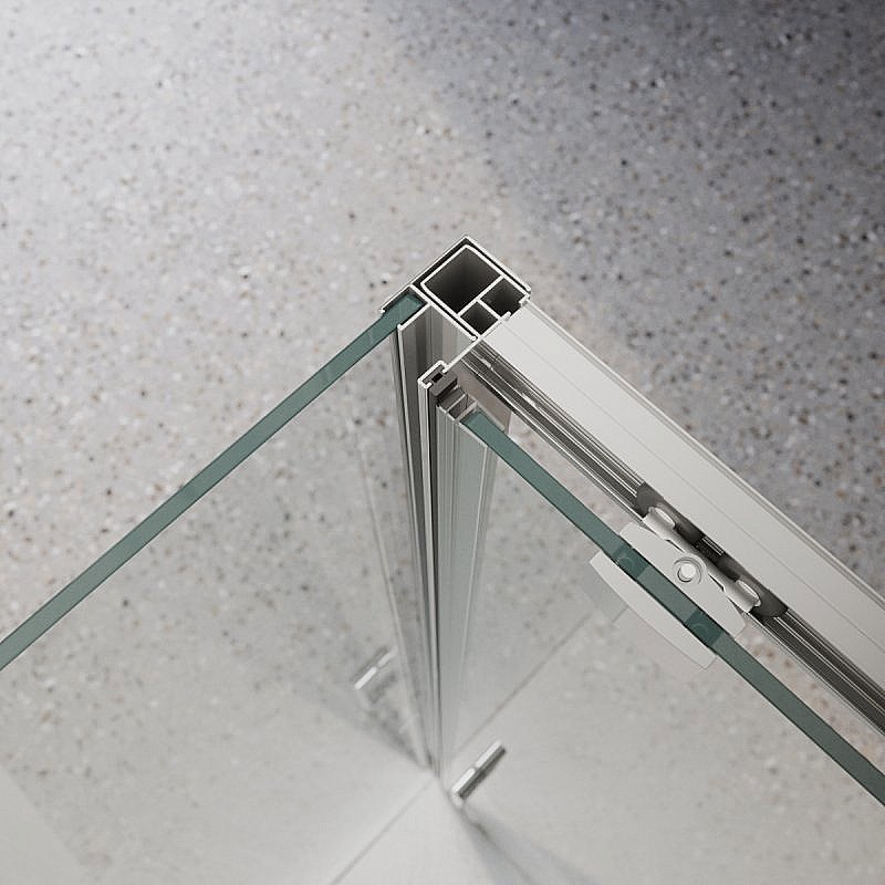Душевой уголок BelBagno LUCE-AH-1 100х90 стекло прозрачное/профиль хром купить в интернет-магазине Sanbest