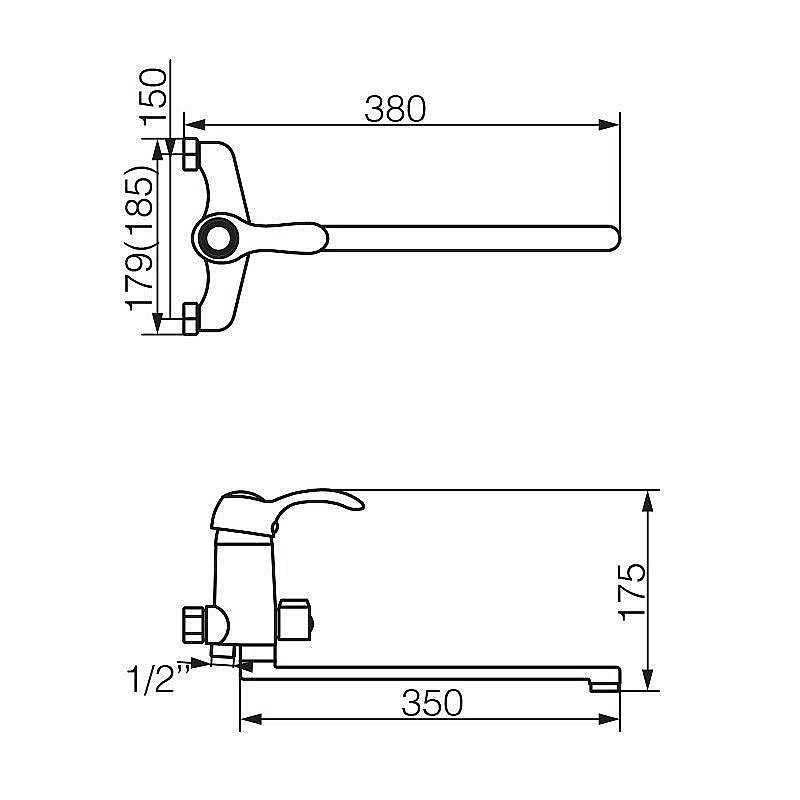 Смеситель для ванны Veragio Grazia VR.GRA-3505.BR купить в интернет-магазине сантехники Sanbest