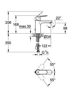 Смеситель для раковины Grohe Eurosmart Cosmopolitan 23326 000 купить в интернет-магазине сантехники Sanbest