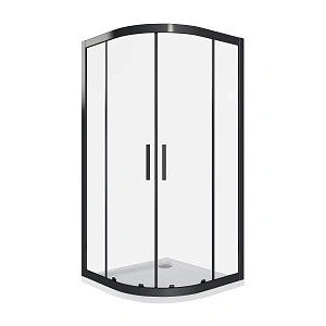 Душевой уголок Good Door COFE R-90-C-B стекло прозрачное/профиль черный купить в интернет-магазине Sanbest
