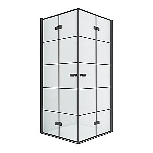 Душевой уголок NEW TRENDY NEW SOLEO BLACK D-0289A/D-0288A 90x80 стекло прозрачное/профиль черный купить в интернет-магазине Sanbest