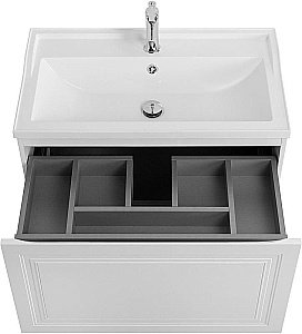 Тумба с раковиной Cezares Giubileo-N 80 GIUBILEO-N-80-1C-SO-BL белая глянцевая для ванной в интернет-магазине Sanbest