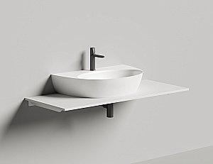 Раковина Salini ALDA WALL 03 140323M 71 из искусственного камня S-Stone, белая матовая купить в интернет-магазине Sanbest