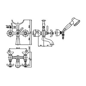 Смеситель для ванны PAINI Ornellaia 87CR105 хром купить в интернет-магазине сантехники Sanbest