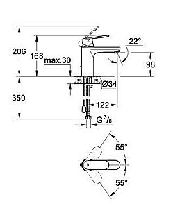 Смеситель для раковины Grohe Eurosmart Cosmopolitan 23326 000 купить в интернет-магазине сантехники Sanbest