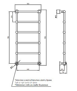 Полотенцесушитель электрический Migliore COLOSSEUM ML.CLS-EL.310.BR бронза купить в интернет-магазине сантехники Sanbest
