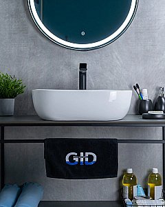 Раковина накладная Gid Geometrico 50 D1302 51198 белая купить в интернет-магазине Sanbest