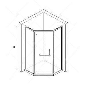 Душевой уголок RGW HO-084Gb 100x100 стекло матовое/профиль золото купить в интернет-магазине Sanbest