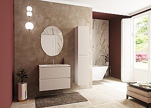 Тумба с раковиной Эстет Malta Luxe 80 белая для ванной в интернет-магазине Sanbest