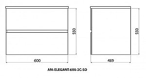 Тумба с раковиной Art&Max ELEGANT 60 бран для ванной в интернет-магазине Sanbest