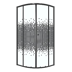 Душевой уголок Niagara Eco NG-1003-14BLACK 80х80 профиль черный/стекло мозаика купить в интернет-магазине Sanbest