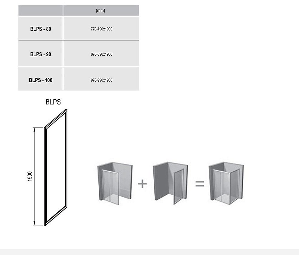 Душевой уголок Ravak Blix BLDP4+BLPS 190х80 профиль хром блестящий/стекло прозрачное купить в интернет-магазине Sanbest