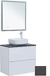 Тумба с раковиной и столешницей Aquanet Арт 75 329064 ясень графит для ванной в интернет-магазине Sanbest