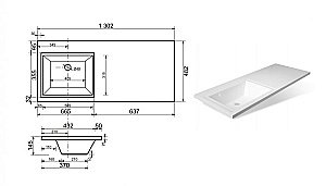 Раковина Эстет Даллас 130 любой цвет под заказ купить в интернет-магазине Sanbest