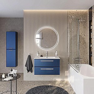 Тумба с раковиной Cezares ECO-CER-N 80 ECO-CER-N-800-2C-SO-SPF-P сапфир для ванной в интернет-магазине Sanbest