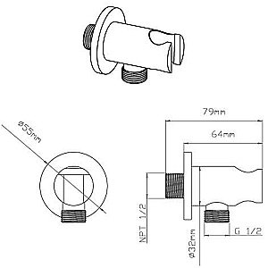 Подключение для шланга Vincea VSC-42CH хром купить в интернет-магазине сантехники Sanbest