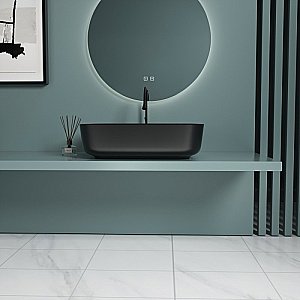 Раковина накладная Esbano ASTANES-N чёрная матовая купить в интернет-магазине Sanbest