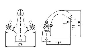 Смеситель для раковины RAV-Slezak MORAVA RETRO MK129.5 хром купить в интернет-магазине сантехники Sanbest