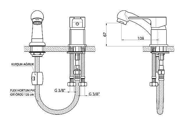 Смеситель врезной (для парикмахерских) GPD ATROS MBR65 купить в интернет-магазине сантехники Sanbest