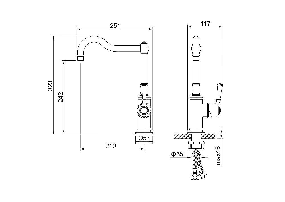 Смеситель для кухни Aquatek Классик AQ1580MB черный матовый купить в интернет-магазине сантехники Sanbest