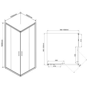 Душевой уголок Vincea Garda VSS-1G100CLB 100x100 черный купить в интернет-магазине Sanbest