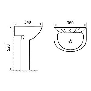 Раковина SantiLine 36 SL-2115W белая без декора купить в интернет-магазине Sanbest