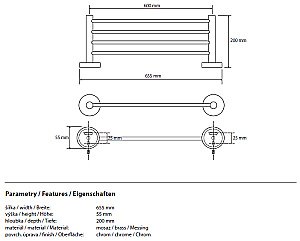 Полка для полотенец Bemeta Omega 104105082 купить в интернет-магазине сантехники Sanbest