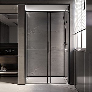 Душевая дверь Veconi Premium Trento PTD40-B-120-01-C4 прозрачная/профиль черный матовый купить в интернет-магазине Sanbest
