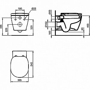 Унитаз подвесной Ideal Standard Connect E803501 белый купить в интернет-магазине Sanbest