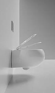 Унитаз подвесной Cezares GRANDE CZR-308-TH-TOR/SC белый, безободквый, смыв торнадо купить в интернет-магазине Sanbest