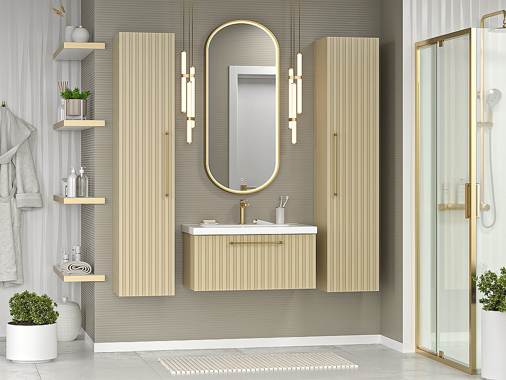 Пенал подвесной Misty Alicante 35 ALI-05035-03 капучино для ванной в интернет-магазине сантехники Sanbest