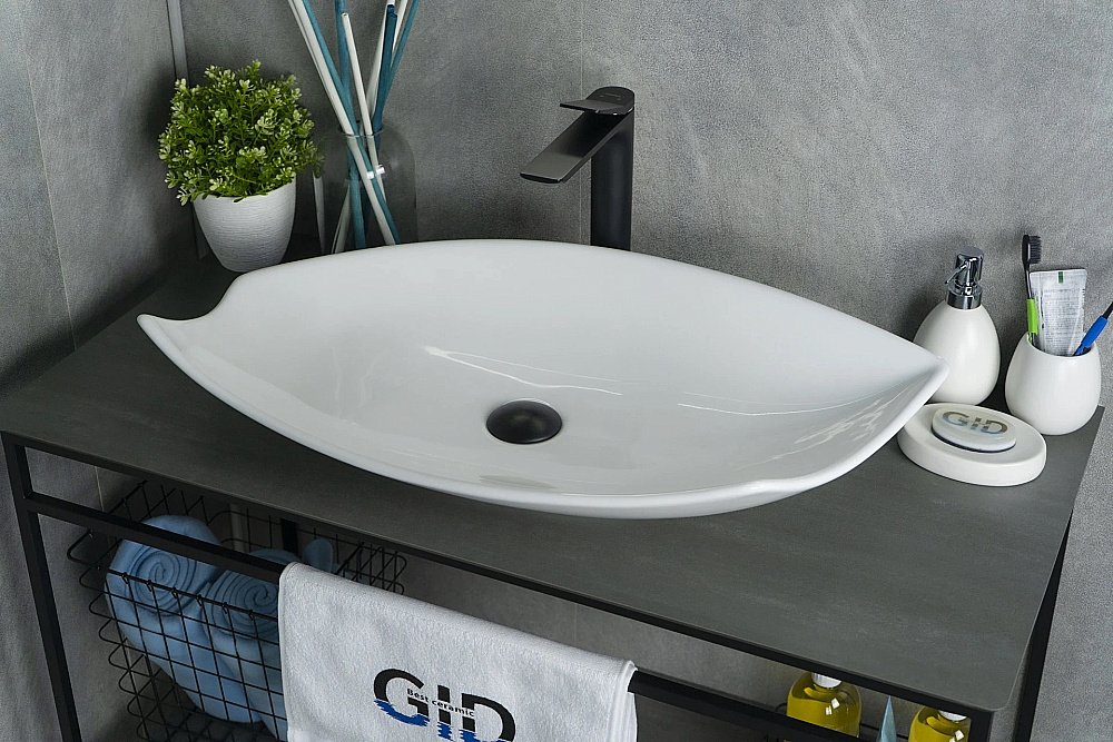 Раковина накладная Gid Creativo 74 N9178 51171 белая купить в интернет-магазине Sanbest