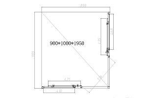 Душевой уголок Vincea Slim-N 100х90 VSS-4SN9010CGB стекло тонированное/профиль черный купить в интернет-магазине Sanbest