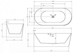 Акриловая ванна Abber AB9258-1.7 170х78 купить в интернет-магазине Sanbest