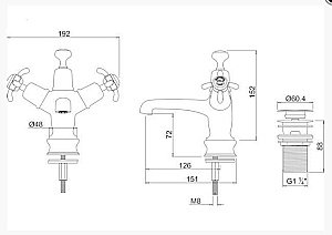 Смеситель для раковины Burlington Regent ANR6-QT купить в интернет-магазине сантехники Sanbest