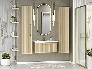 Пенал подвесной Misty Alicante 35 ALI-05035-03 капучино для ванной в интернет-магазине сантехники Sanbest