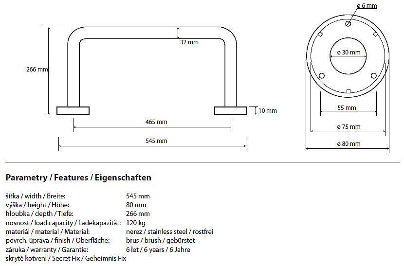 Поручень Bemeta Help program 301102122 купить в интернет-магазине сантехники Sanbest